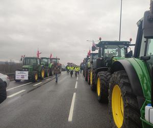 Protest rolników w Elblągu na S7