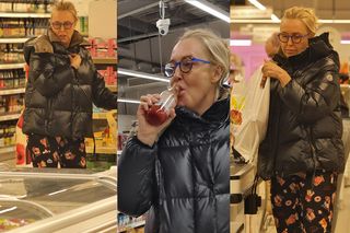 Agata Młynarska zadała szyku w supermarkecie. Kurtka za 8 tys. zł, spodnie w misie. Jajka i sok pomidorowy na miejscu. DUŻO ZDJĘĆ