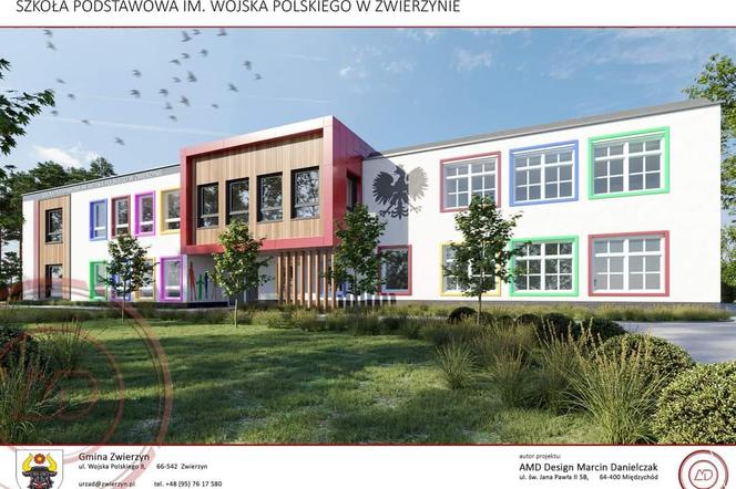 Projekt rozbudowy szkoły w Zwierzynie