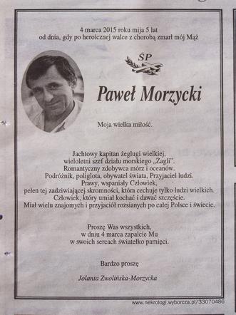Paweł Morzycki, nekrolog