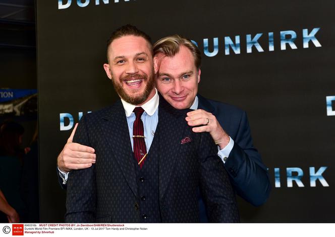 Dunkierka - Tom Hardy i Christopher Nolan na premierze