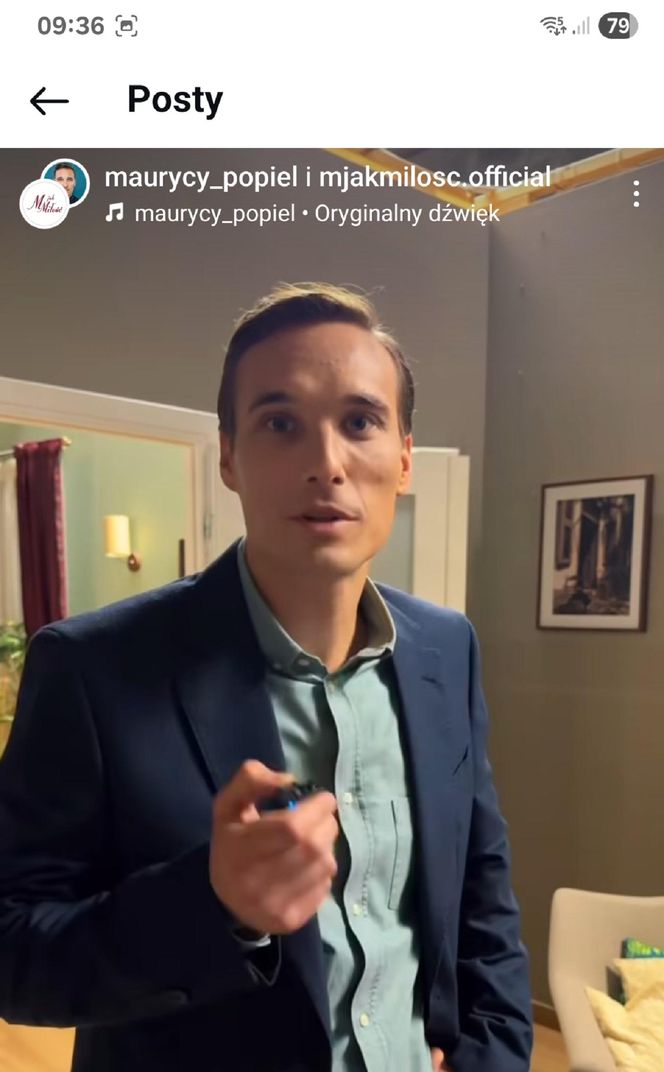 M jak miłość nowy sezon. Olek (Maurycy Popiel) na planie