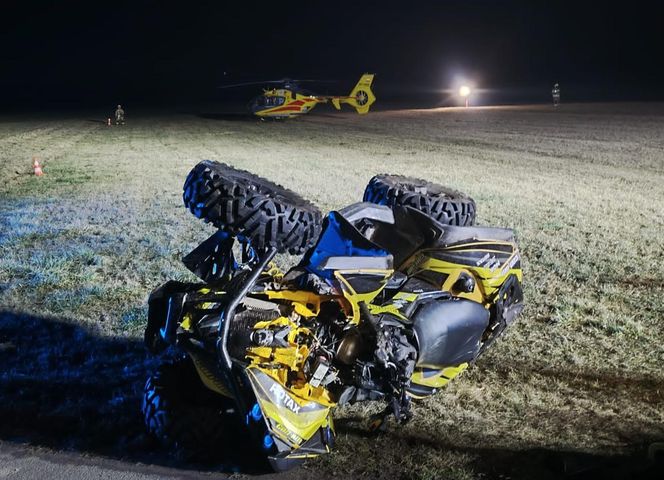 Quad zderzył się ze zwierzęciem w gminie Krzywiń