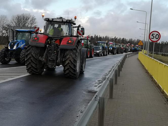 Protest rolników na Warmii i Mazurach