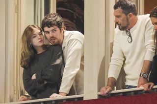 Stella Banderas z mężem i ojcem