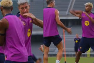 Robert Lewandowski i Lamine Yamal pobili się na treningu? Zaskakujace obrazki