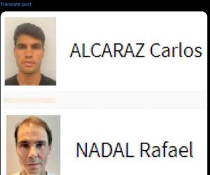 Tak na stronie Igrzysk wyglądają Carlos Alcaraz i Rafael Nadal