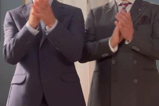 M jak miłość. Andrzej Budzyński (Krystian Wieczorek), Adam Werner (Jacek Kopczyński)) na planie