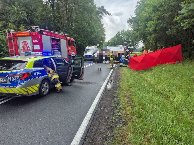 Tragiczny wypadek na DK 25 w Stołcznie. Nie żyje 27-letnia kobieta, pięć osób rannych