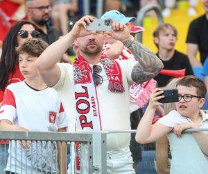 Kibice na meczu gwiazd Polska - Brazylia na Stadionie Śląskim