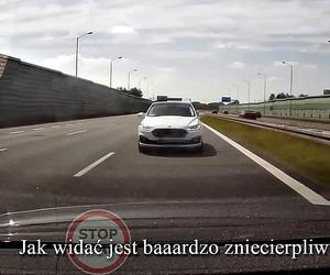 Autostrada A4. Drogowy szeryf filmuje własne wykroczenie