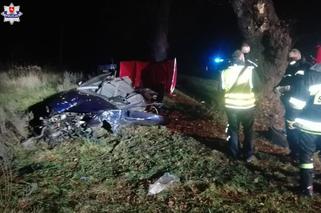 Audi roztrzaskane na drzewie, nie żyje dwóch 19-latków