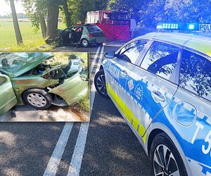 Tragedia pod Kętrzynem. Wjechał w drzewo, pasażerka nie żyje!