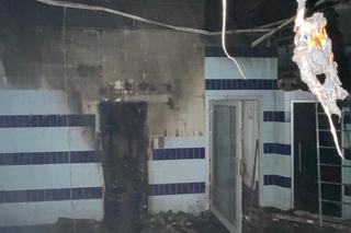 Zniszczenia po pożarze w Aqua Spa Kabaty