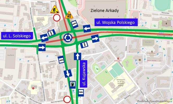 Remont ulicy kujawskiej w Bydgoszczy: Zmiany w ogranizacji tuchu od 7 kwietnia