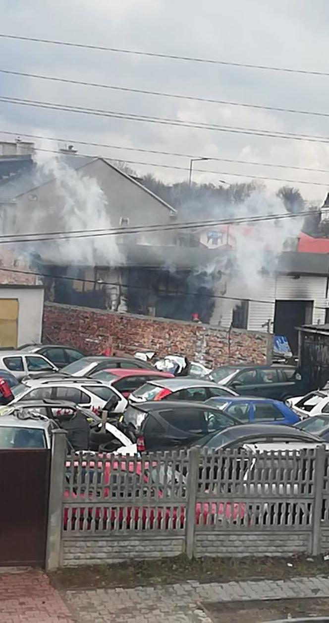 Pożar warsztatu w Sosnowcu