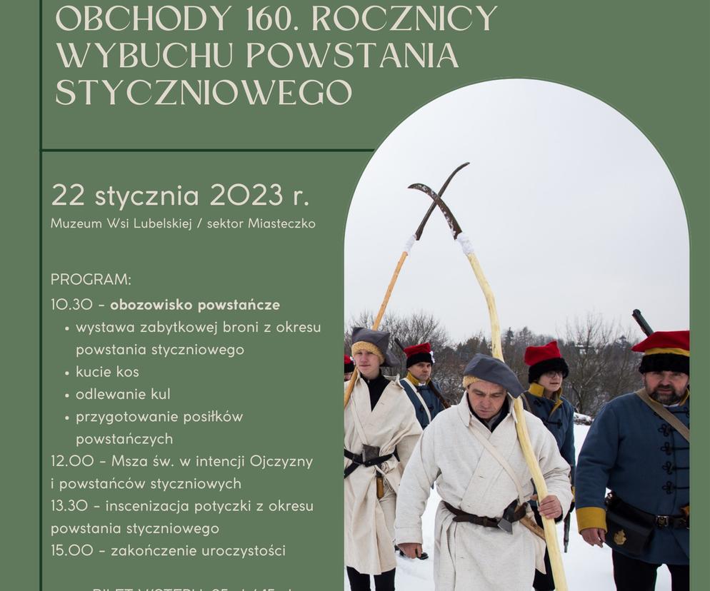  Obchody 160. rocznicy wybuchu Powstania Styczniowego - plakat wydarzenia