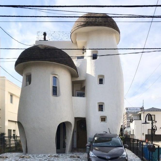 Domek w kształcie grzyba w Japonii