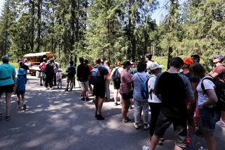 Tłumy turystów nad Morskim Okiem