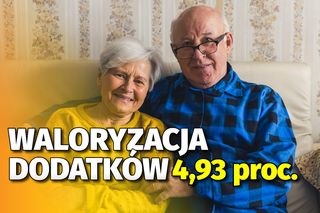 waloryzacja dodatków emeryckich 4,93 proc.