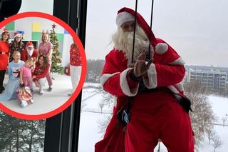 Rybnik: Święty Mikołaj zjechał na linie z 10. piętra! 