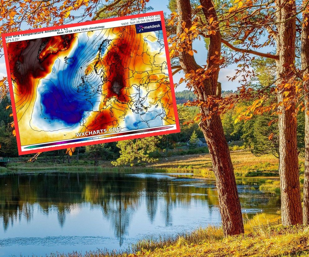 Polska czarną plamą na mapie Europy. Anomalia przyniesie ponad 20 st. C pod koniec października