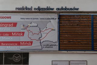 Dworzec PKS w Gdańsku. Oryginalne liternictwo