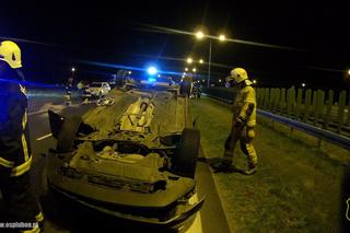 Nocny wypadek na autostradzie A2 na węźle Poznań - Luboń