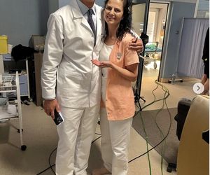 Na dobre i na złe na planie. Asia (Joanna Pach-Żbikowska), Falkowicz (Michał Żebrowski)