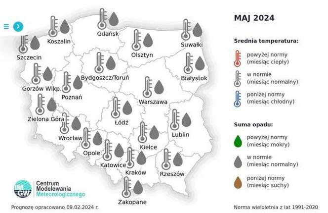 Prognoza długoterminowa dla Podkarpacia do wakacji