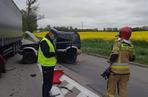 Dwie ciężarówki i osobówka rozbite na trasie Kwidzyn-Bądki