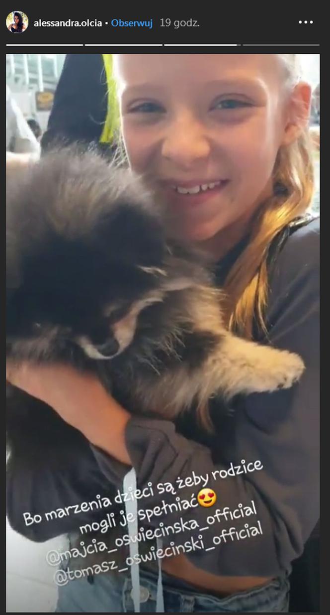 Maja Oświecińska z pieskiem Jadzią