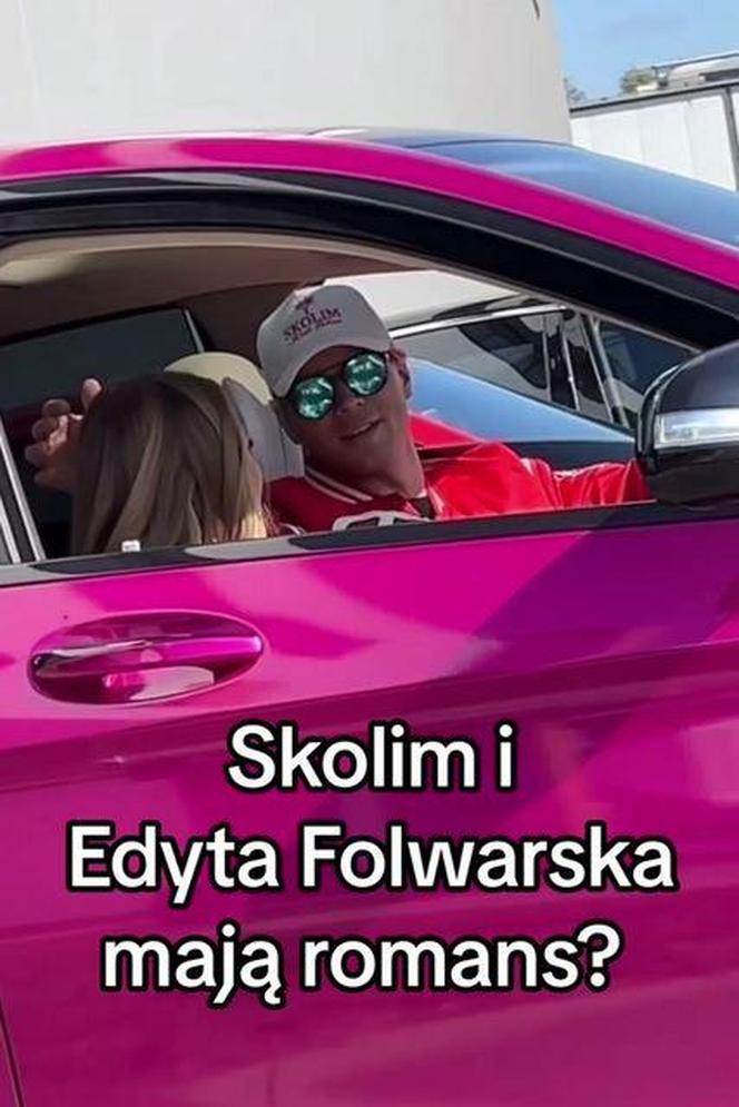 Skolim i Edyta Folwarska w aucie