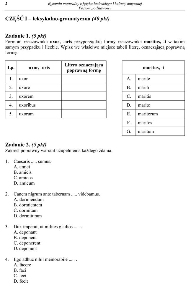 Łacina podstawowa 2