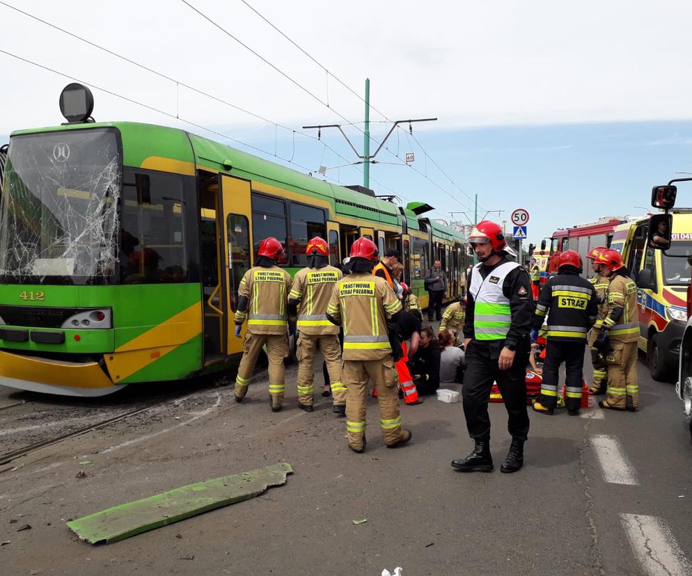 Zderzenie tramwajów w Poznaniu! Są ranni!