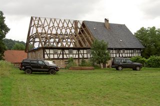 Remont domu szachulcowego w Płóczkach Górnych (Dolny Śląsk)