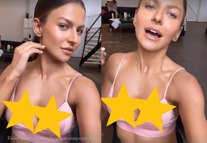 Anna Lewandowska w bluzce z dekoltem
