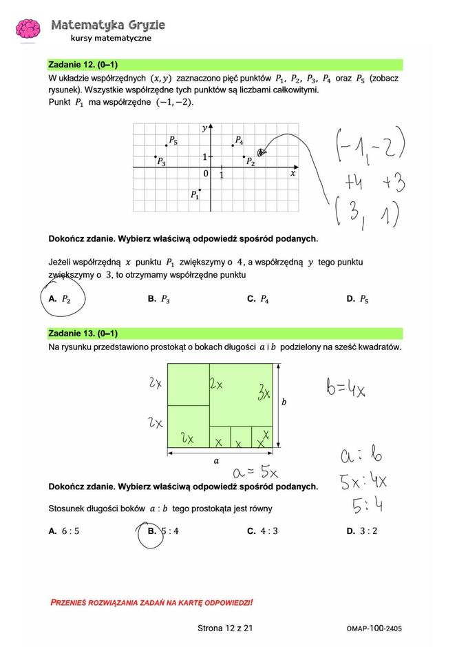 Egzamin ósmoklasisty 2024: matematyka. Zadania, arkusze CKE i odpowiedzi z matematyki 15.05.2024