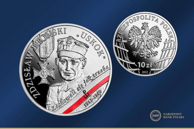Wyklęci przez komunistów żołnierze niezłomni – Zdzisław Broński «Uskok»” na srebrnej monecie NBP