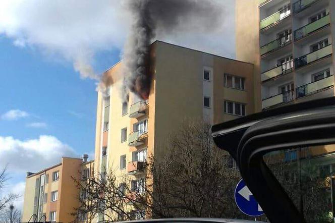 Pożar mieszkania na ul. Monte Cassino w Fordonie! Konieczna była ewakuacja mieszkańców! [ZDJĘCIA]