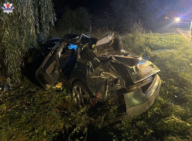 Wypadek w Skrzyńcu w pow. lubelskim. Autem podróżowało troje nastolatków