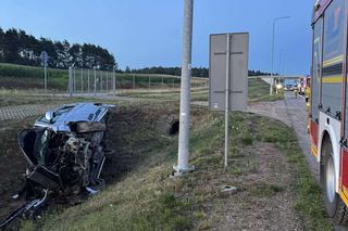 Wypadek na S61 w Konarzycach