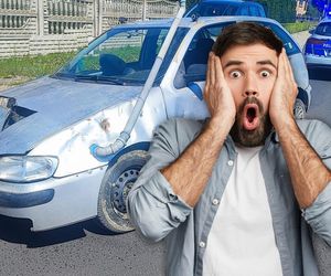 18-latek jeździł po ulicy zwykłym wrakiem! Auto nie miało jednego koła. To nie wszystko [ZDJĘCIA]
