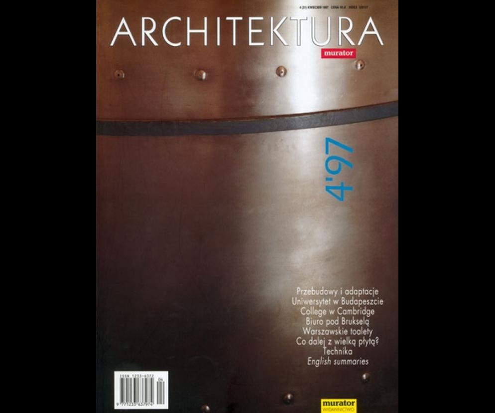 Okładka Miesięcznik Architektura 04/1997