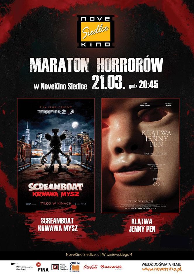 Novekino Siedlce zaprasza 21 marca na Maraton Horrorów!