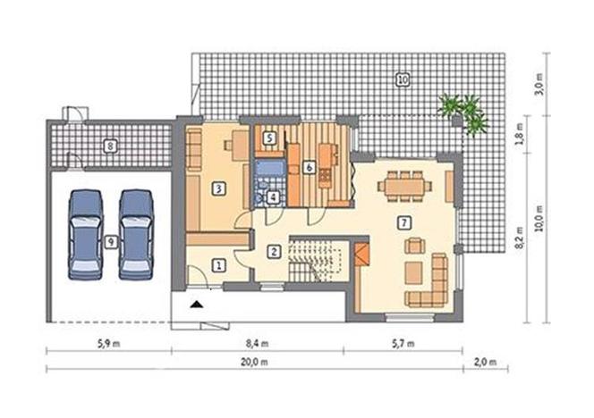 Projekt domu Nieszablonowy od Muratora - plan parteru