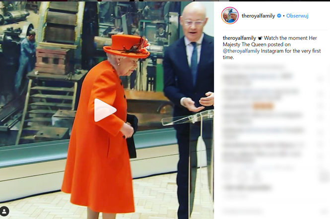 Królowa Elżbieta II zamieściła pierwszy w historii wpis na Instagramie