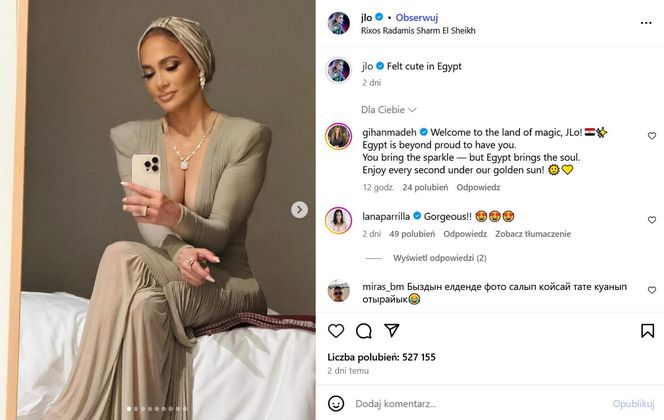 Wypoczywa w Egipcie po szaleństwach w Polsce! J. Lo wije się na hamaku