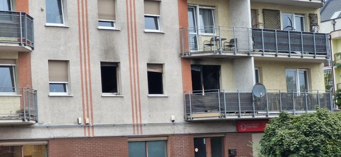 Budynek przy ul. Lubickiej po pożarze