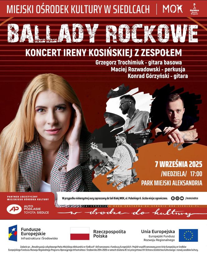 Koncert Ireny Kosińskiej z zespołem już 7 września w parku miejskim w Siedlcach